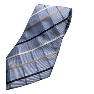 Donald Trump Light Blue Necktie Brown Black White Striped Business Formal‎ Tie
